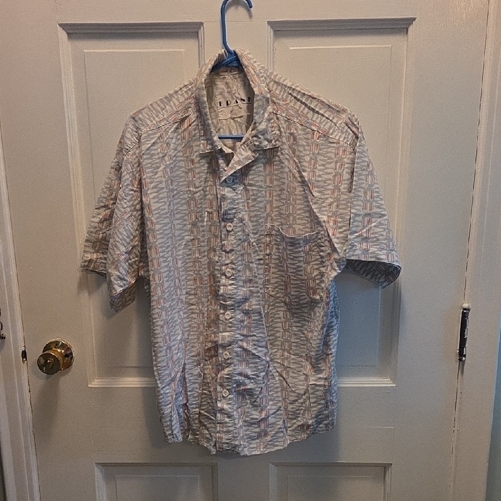 Fila Men's Casual Button-Down Shirt - Gray and White